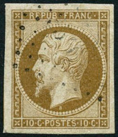 Oblit. N°9 10c Bistre, Pièce De Luxe - TB - 1852 Luigi-Napoleone
