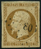 Oblit. N°9 10c Bistre - TB - 1852 Luis-Napoléon