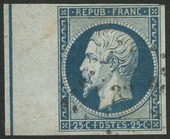 Oblit. N°10b 25c Bleu, BDF Avec Filet D'encadrement - TB - 1852 Luis-Napoléon
