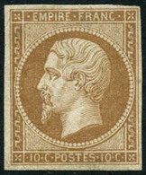 * N°13B 10c Brun Clair, Type II Petites Marges - B - 1853-1860 Napoleone III