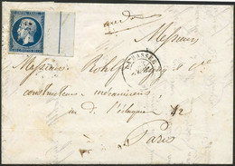 Lettre N°14Aj 20c Bleu, Filet D'encadrement S/lettre De La Bassée - TB - 1853-1860 Napoléon III.