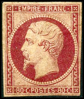 ** N°17A 80c Carmin, Petites Marges - B - 1853-1860 Napoleon III