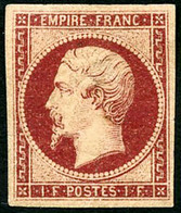 * N°18 1Fcarmin, Charnière Légère - TB - 1853-1860 Napoléon III