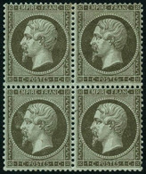 * N°19 1c Olive, Bloc De 4 - TB - 1862 Napoléon III.