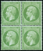 ** N°20 5c Vert, Bloc De 4 - TB - 1862 Napoléon III
