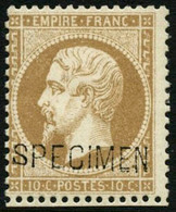 ** N°21c 10c Bistre, Surchargé Specimen - TB - 1862 Napoleone III