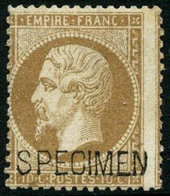 ** N°21c 10c Bistre, Surchargé - B - 1862 Napoleon III