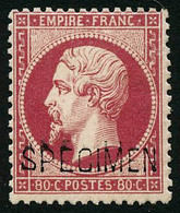 ** N°24d 80c Rose, Surchargé Spécimen Signé Brun - TB - 1862 Napoleone III