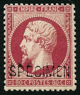 ** N°24d 80c Rose, Surchargé Spécimen Signé Brun - TB - 1862 Napoléon III.