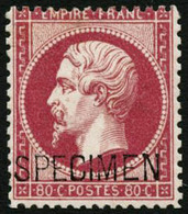 ** N°24d 80c Rose, Surchargé Spécimen Signé Brun - B - 1862 Napoléon III.