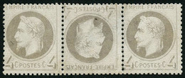 * N°27 4c Gris, Tête-bêche Dans Une Bande De 3, Très RARE - TB - 1863-1870 Napoleone III Con Gli Allori