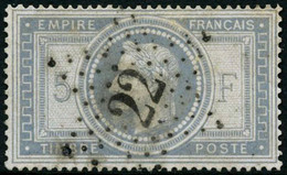 Oblit. N°33 5F Empire, Obl étoile 22, Signé Calves - TB - 1863-1870 Napoleon III Gelauwerd
