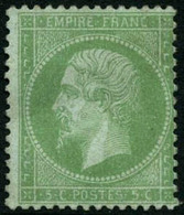 (*) N°35 5c Vert Pâle S/bleu SG, Signé Brun - TB - 1863-1870 Napoléon III Lauré