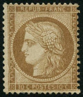 * N°36a 10c Bistre Brun, Signé Brun - TB - 1870 Siège De Paris