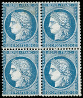 ** N°37 20c Bleu, Bloc De 4 - TB - 1870 Assedio Di Parigi