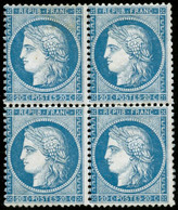 ** N°37 20c Bleu, Bloc De 4 - TB - 1870 Siege Of Paris