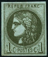 ** N°39Cb 1c Olive Foncé, R3 - TB - 1870 Bordeaux Printing