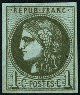 ** N°39Cb 1c Olive Foncé, R3 - TB - 1870 Emissione Di Bordeaux