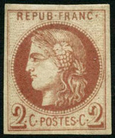 ** N°40Af 2c Chocolat Clair, R1 Impression Fine De Tours - TB - 1870 Emissione Di Bordeaux