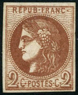 ** N°40B 2c Brun-rouge, R2 Signé Brun - TB - 1870 Emissione Di Bordeaux