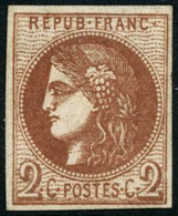 ** N°40B 2c Brun-rouge, R2 Signé Brun - TB - 1870 Ausgabe Bordeaux