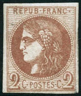 ** N°40B 2c Brun-rouge, R2 Signé Calves - TB - 1870 Uitgave Van Bordeaux