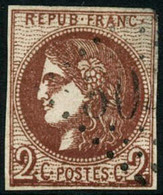 Oblit. N°40Bc 2c Chocolat Foncé, Qualité Standard - B - 1870 Emissione Di Bordeaux