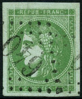 Oblit. N°42B 5c Vert-jaune R2 - TB - 1870 Emissione Di Bordeaux