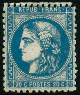 ** N°46B 20c Bleu R2, Type III Percé En Lignes - TB - 1870 Emissione Di Bordeaux