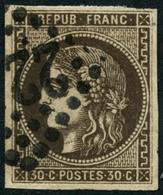 Oblit. N°47d 30c Brun Foncé - TB - 1870 Emissione Di Bordeaux