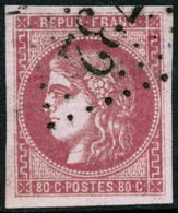 Oblit. N°49 80c Rose, Pièce De Luxe - TB - 1870 Emissione Di Bordeaux