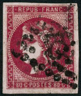 Oblit. N°49b 80c Rose Vif - TB - 1870 Emissione Di Bordeaux