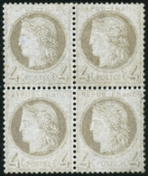 ** N°52 4c Gris, Bloc De 4 - TB - 1871-1875 Ceres