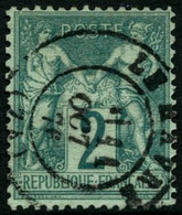 Oblit. N°62 2c Vert - TB - 1876-1878 Sage (Tipo I)