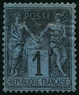 * N°84 1c Noir S/bleu De Prusse, Qualité Standard - B - 1876-1878 Sage (Tipo I)