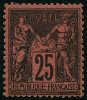 ** N°91 25c Noir S/rouge - TB - 1876-1878 Sage (Tipo I)