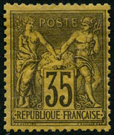 ** N°93 35c Violet Noir S/jaune - TB - 1876-1878 Sage (Tipo I)