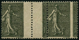 ** N°130 15c Vert-gris, Paire Interpanneau, Superbe Décalage Latéral Du Piquage - TB - 1871-1875 Ceres
