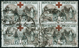 Oblit. N°156 15c + 5c Infirmière, Bloc De 4 - TB - 1871-1875 Ceres