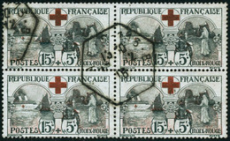 Oblit. N°156 15c + 5c Infirmière, Bloc De 4 - TB - 1871-1875 Ceres