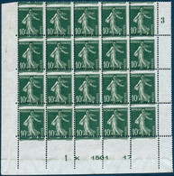 ** N°159 10c Vert, Bloc De 20 Avec Spectaculaire Piquage à Cheval - TB - 1871-1875 Ceres