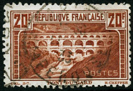 Oblit. N°262B 20F Pont Du Gard, Dent 11 - TB - 1871-1875 Ceres