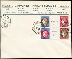 Lettre N°348/51 Le Bloc De 4 Central Pexip S/lettre De L'expo 20/6/37 - TB - 1871-1875 Ceres