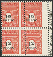 ** N°708 1F50 Rouge, Bloc De 4 Superbe Piquage à Cheval - TB - 1871-1875 Ceres