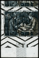 ** N°1321 85c Cezanne, Bas De Feuille Annulation Hexagonale, Pli De Vertical - TB - 1871-1875 Ceres