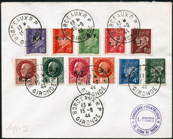 Lettre Bordeaux N°1/11 Type III Série Poste S/lettre Du 15/944 - TB - Liberazione