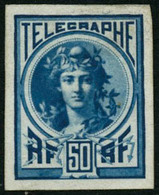 (*) Projet En Bleu Du 50c S/papier Carton - TB - Telegrafi E Telefoni