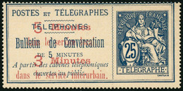 (*) N°13 25c Bleu, Surchargé - TB - Telegrafi E Telefoni