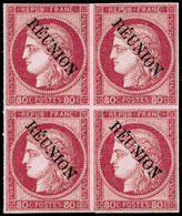 ** N°12 80c Rose, Bloc De 4 - TB - Altri & Non Classificati