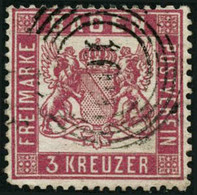 Oblit. N°22 3K Rose, Dent 13 1/2  Une Dent Un Peu Courte - B - Albania